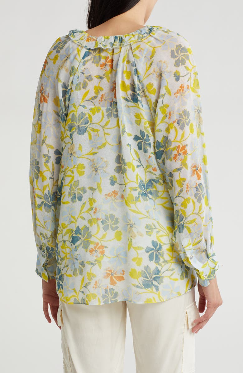 Joie Daisy Print Tie Neck Silk Blouse, Alternate, color,