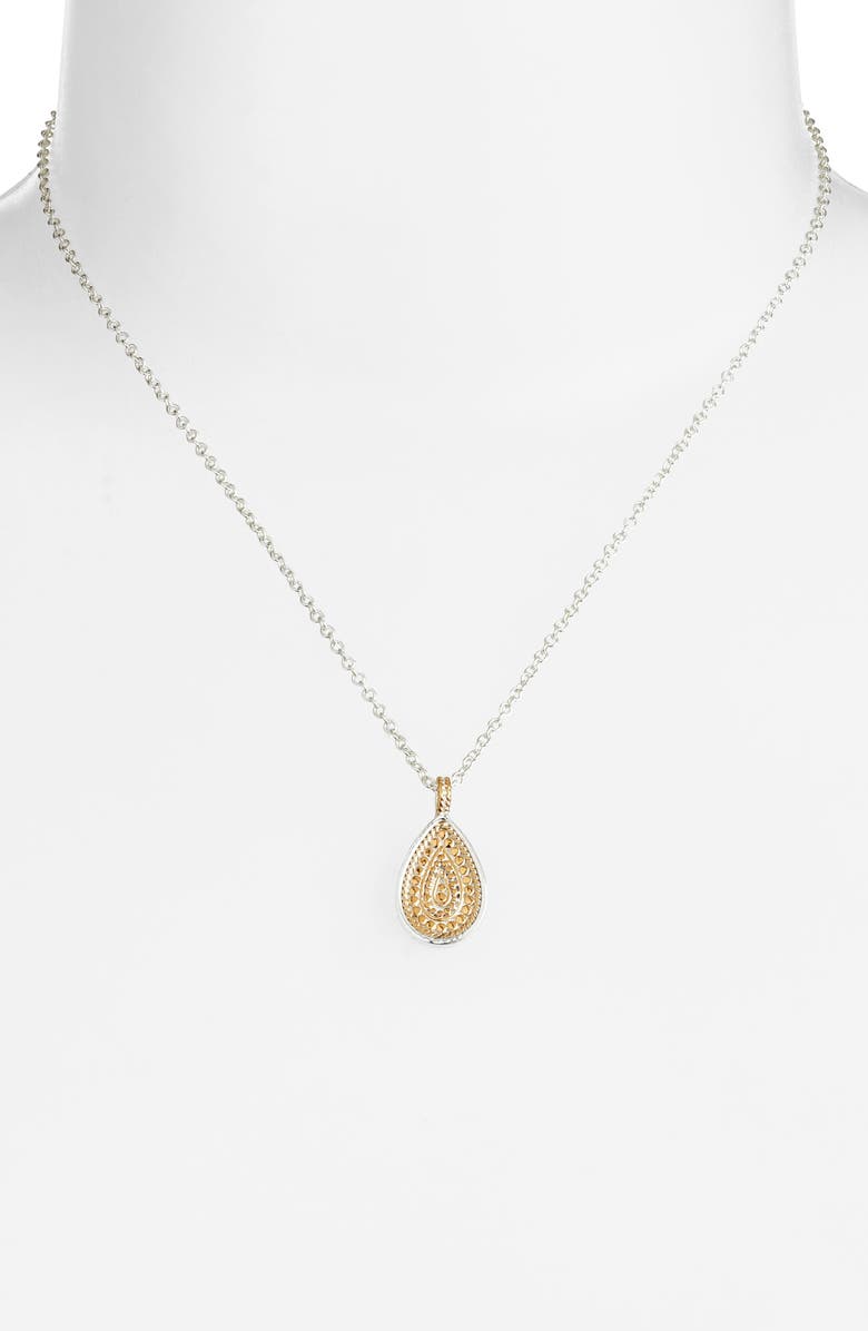 Anna Beck Classic Dot Teardrop Pendant Necklace, Alternate, color, Two Tone