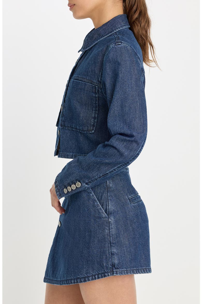 Cropped Denim Jacket, Alternate, color, INDIGO1187