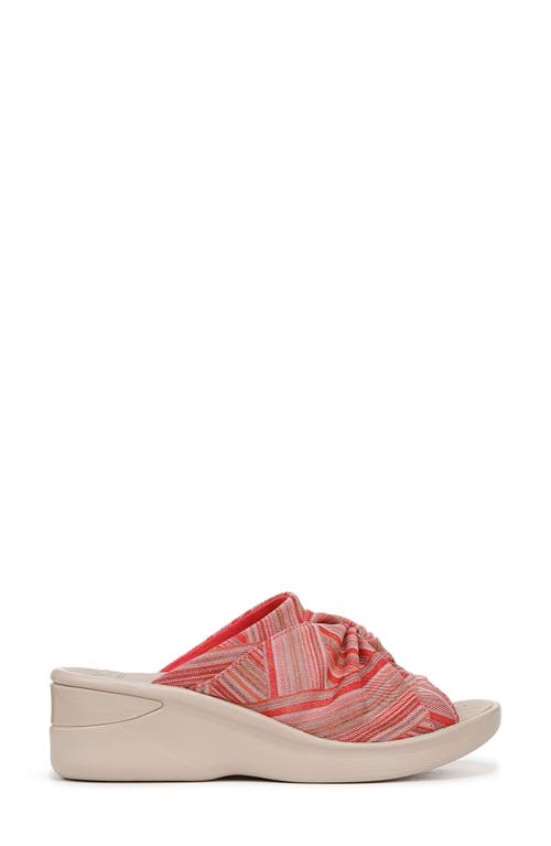 Bzees Women's Smile 3 Washable Slide Wedge Sandals In Pink Stripe