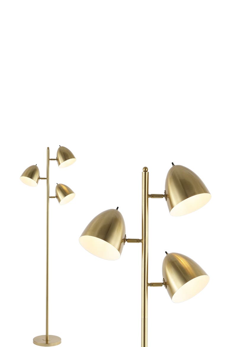 Billy 66.5" 3-Light Modern Contemporary Iron LED Floor Lamp, Brass Gold, Main, color, Brass Gold