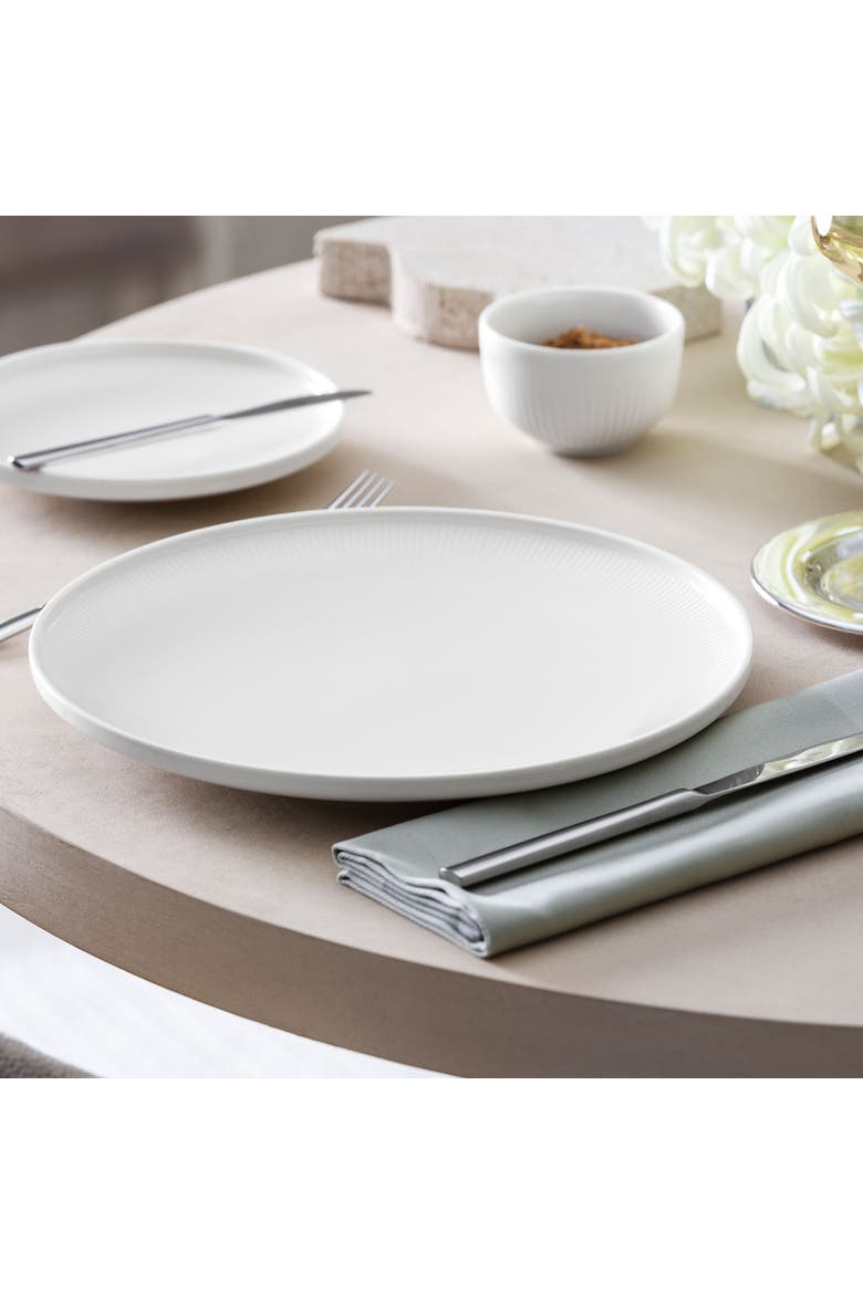 Afina Dinner Plate, Alternate, color, White