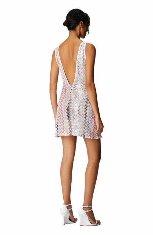Missoni Knit Cover-up Mini Dress In White