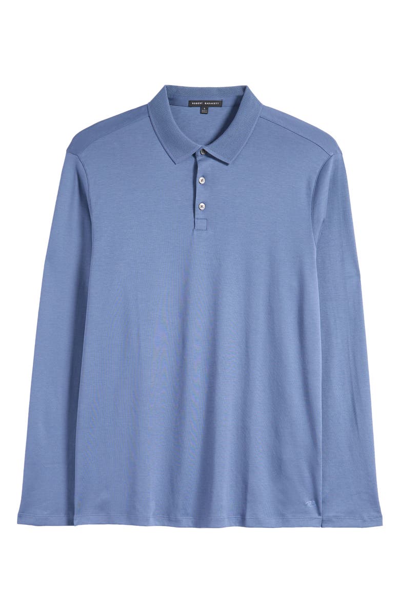Robert Barakett Georgia Long Sleeve Polo, Alternate, color, Vintage Bl