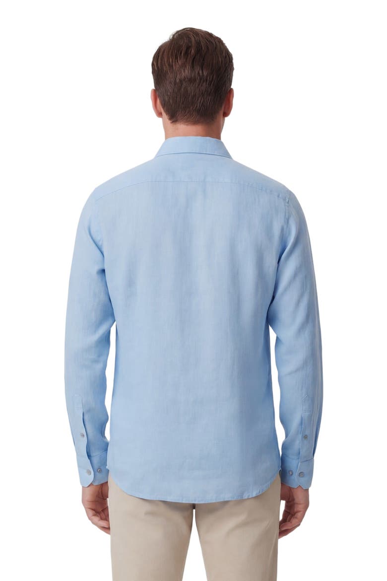 Uomo Solid Long Sleeve Fine Linen Shirt, Alternate, color, LAURENT BLUE