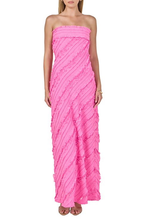 Ruffle Strapless Maxi Dress