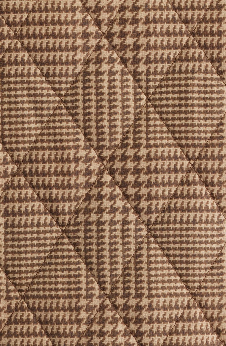 Lauren Ralph Lauren Houndstooth Check Quilted Coat, Alternate, color, Cognac Check