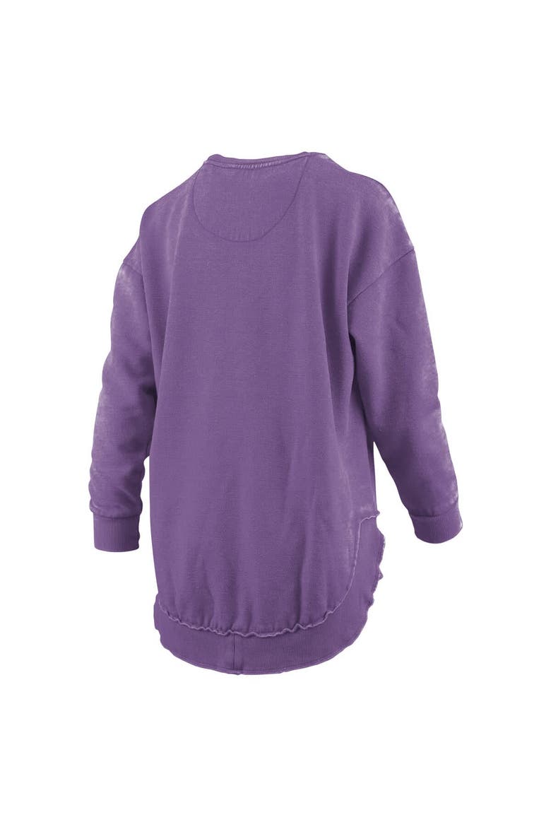Women's Pressbox  Purple Clemson Tigers Melange Poncho Vintage Fleece Long Sleeve Pullover Sweatshirt, Alternate, color, Purple