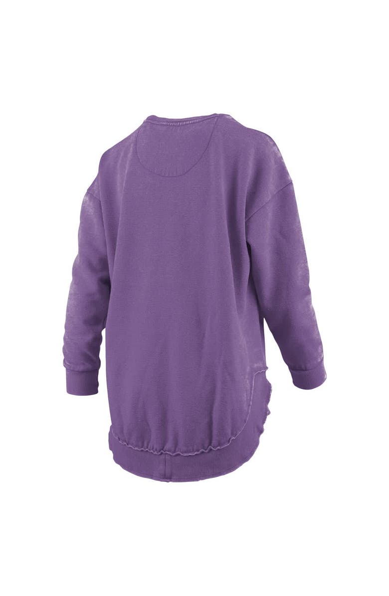 PRESSBOX Women's Pressbox  Purple Clemson Tigers Melange Poncho Vintage Fleece Long Sleeve Pullover Sweatshirt, Alternate, color, Purple