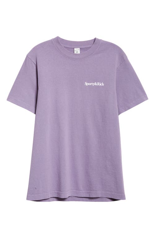 Shop Sporty And Rich Sporty & Rich Health Is Wealth Cotton Graphic T-shirt In Dusty Grape