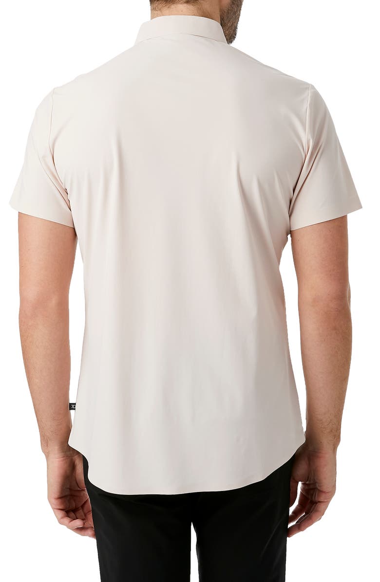 7 Diamonds American Me Slim Fit Short Sleeve Button-Up Performance Shirt, Alternate, color, Rose Quartz