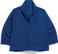 Frank & Eileen Gabi Crop Linen Popover Shirt