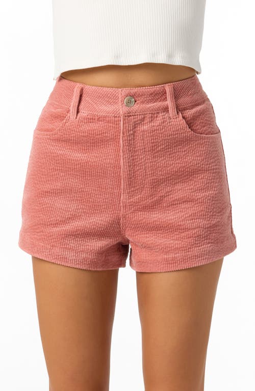 O'neill Langford High Waist Corduroy Shorts In Purple