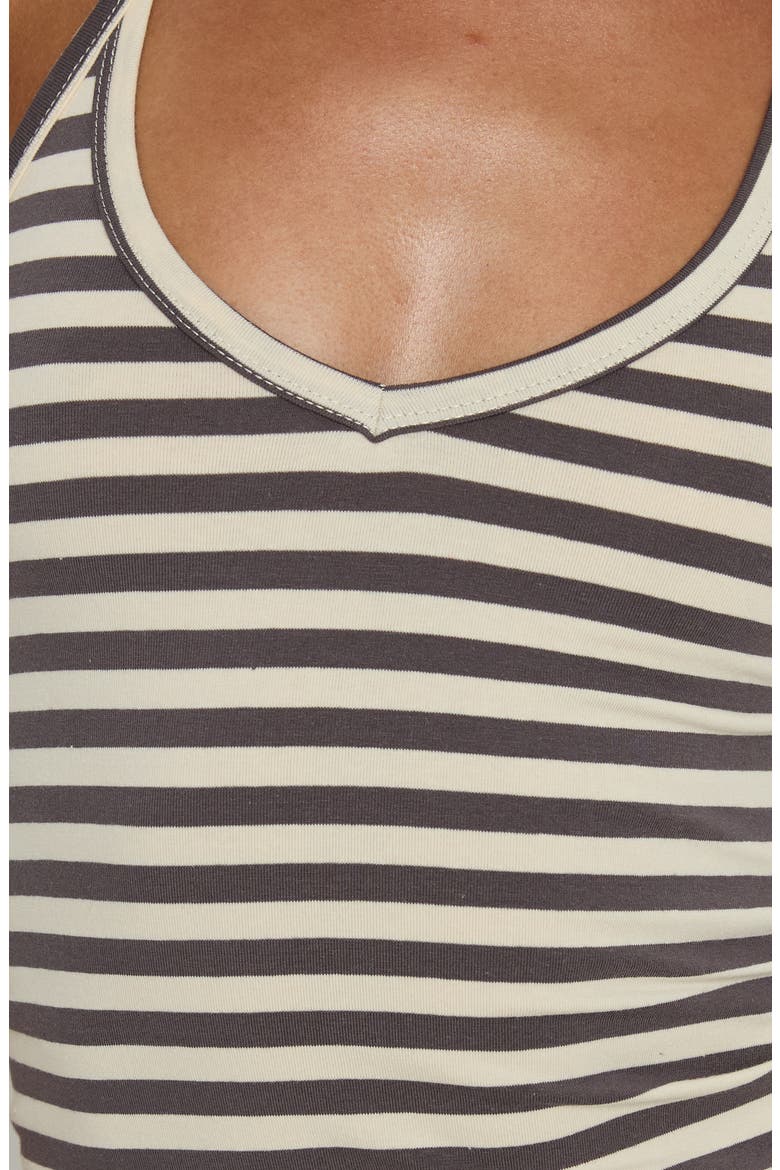 Klova Striped Halter Minidress, Alternate, color, CREAM / GREY