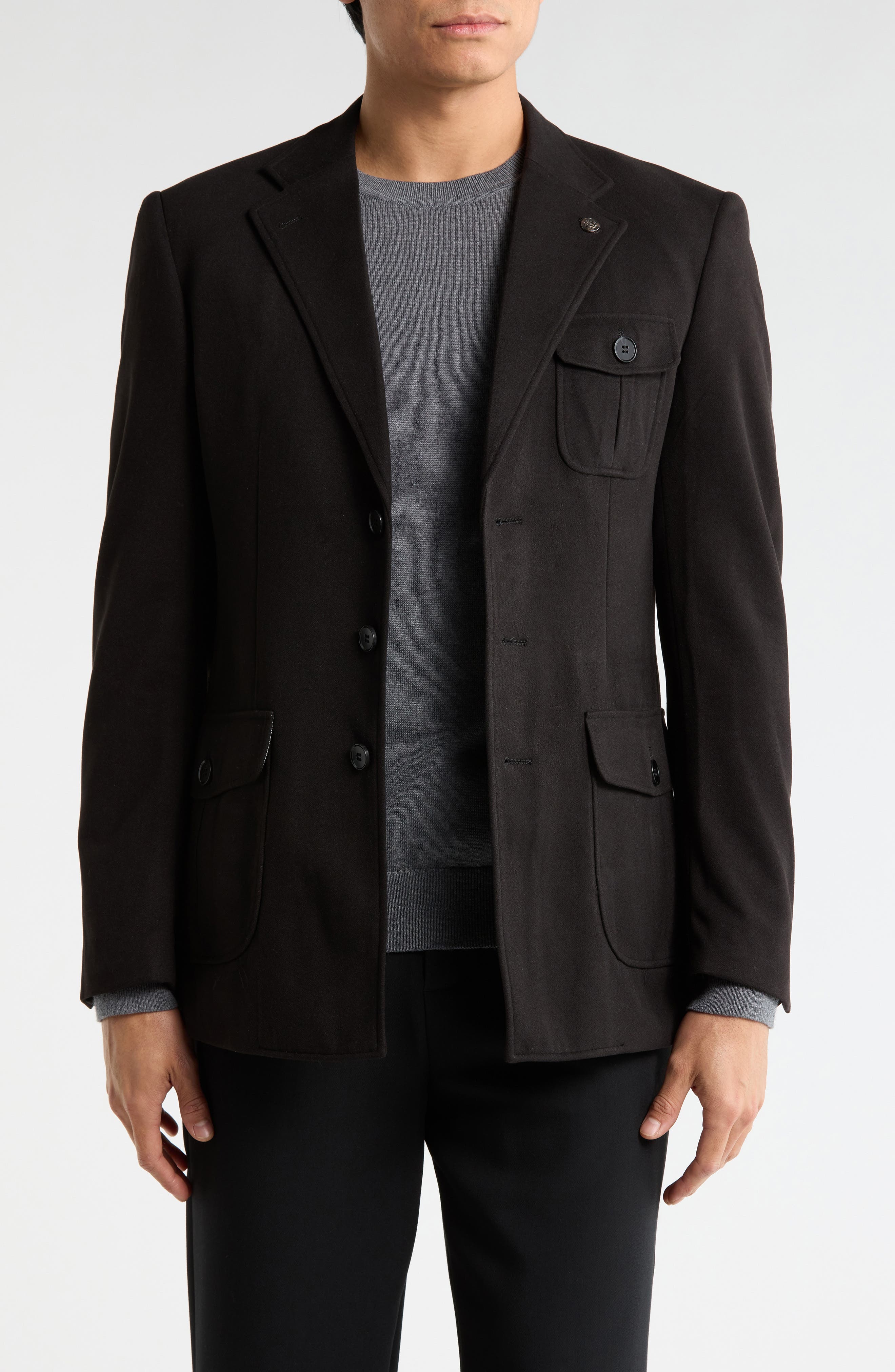 T.R. PREMIUM Slim Fit Solid Stretch Sport Coat