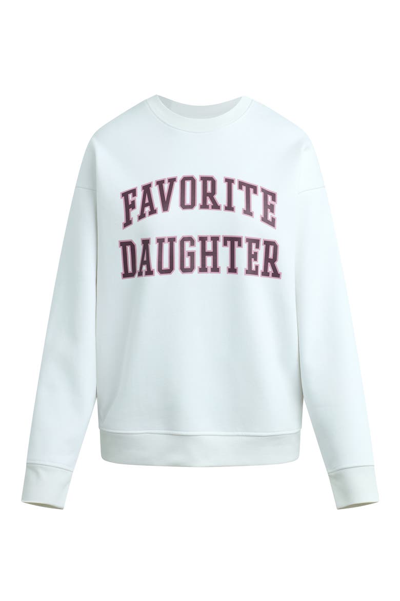 Collegiate Cotton Blend Sweatshirt, Main, color, SUGAR/ BURGUNDY