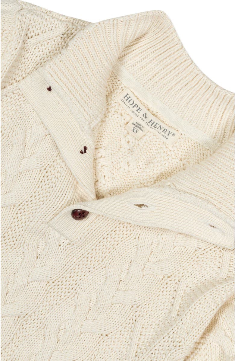 Hope & Henry Boys' Organic Mock Neck Cable Sweater, Kids, Alternate, color, Chunky Ivory Cable
