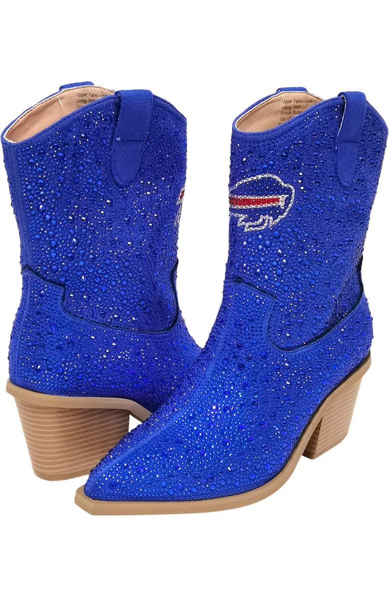 CUCE Women's Cuce Royal Buffalo Bills Crystal Ankle Boots, Alternate, color,