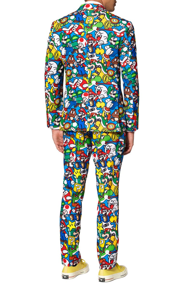 OppoSuits Super Mario Trim Fit Two-Piece Suit with Tie, Alternate, color, 