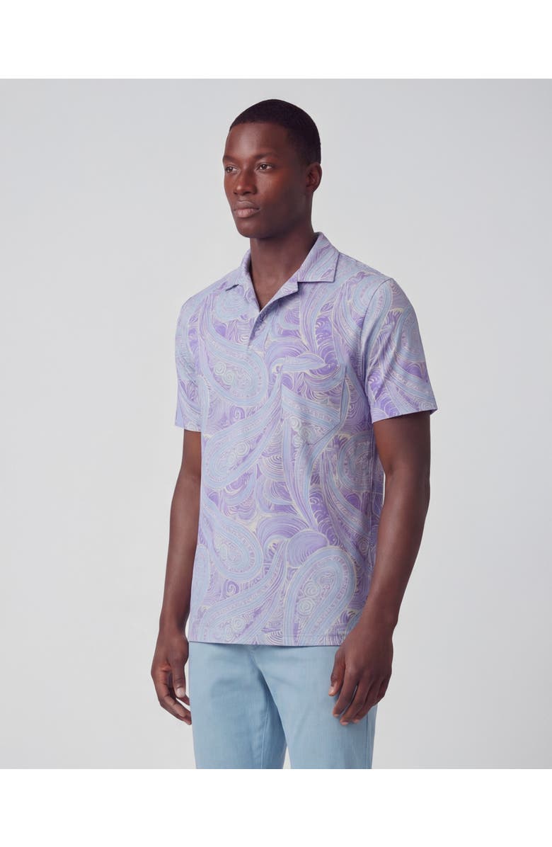 Lords of Harlech Marakesh Paisley Mens Wool Johnny Collar Polo, Alternate, color, Marakesh Paisley Helio