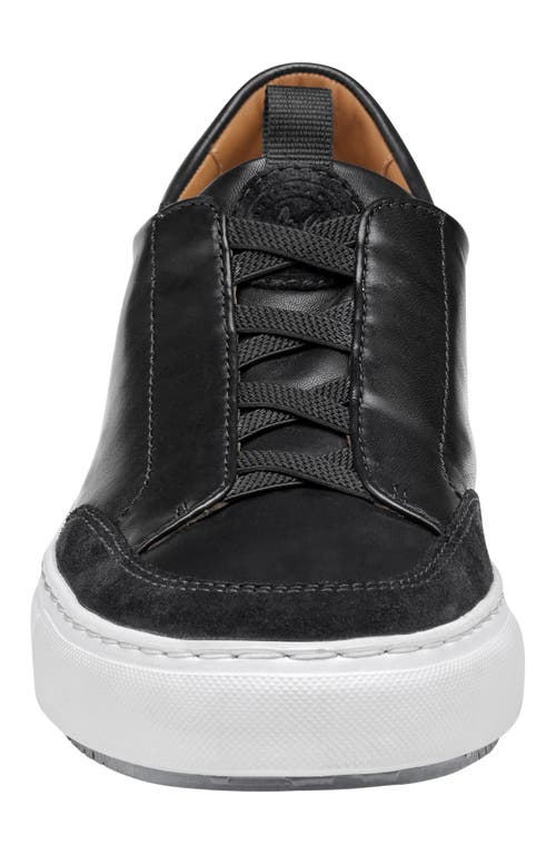 Johnston & Murphy Collection Johnston & Murphy Anson Lace To Toe Sneaker In Black Sheepskin/suede