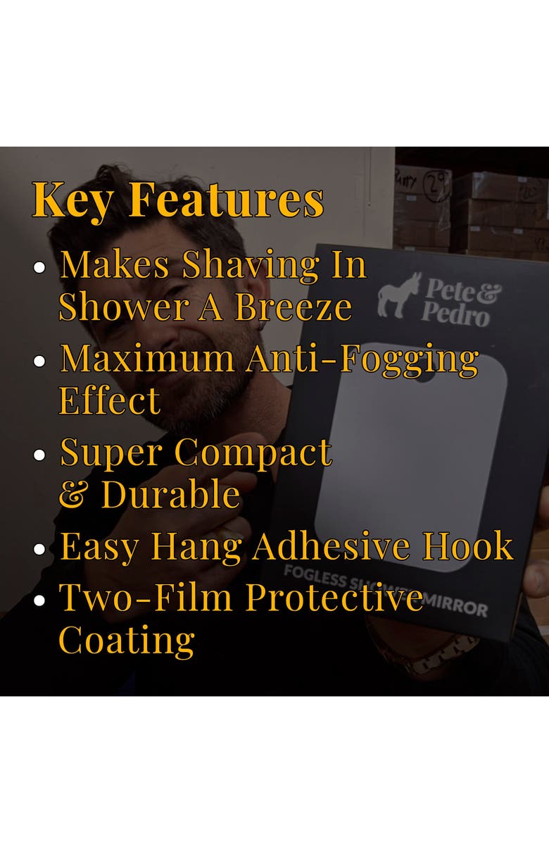 Pete & Pedro Fogless Shower Mirror, Alternate, color, NO COLOR