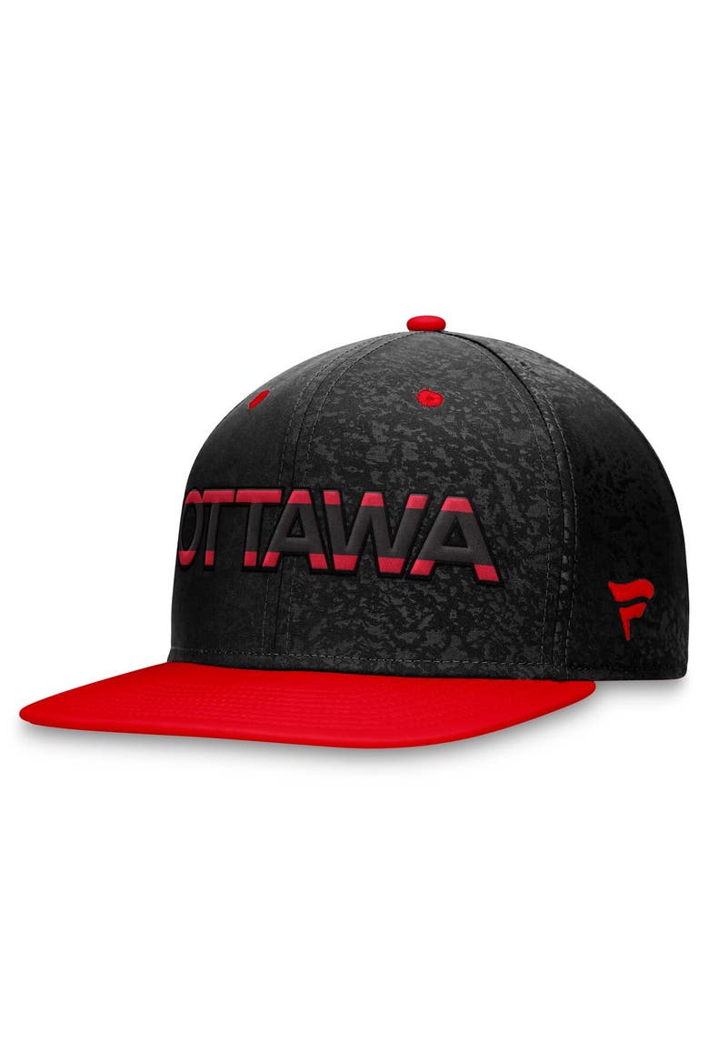Men's Fanatics Branded  Black/Red Ottawa Senators Authentic Pro Rink Two-Tone Snapback Hat, Alternate, color, Black