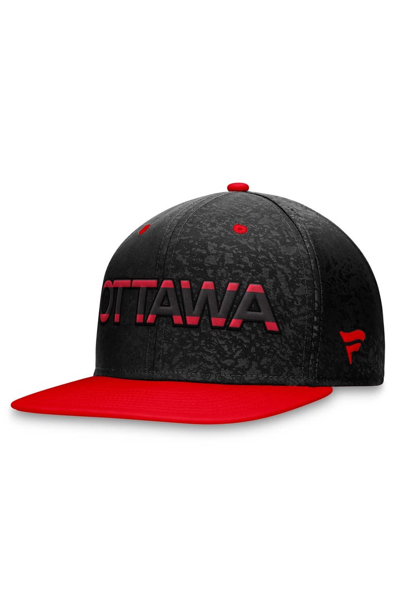 FANATICS Men's Fanatics Branded  Black/Red Ottawa Senators Authentic Pro Rink Two-Tone Snapback Hat, Alternate, color, 