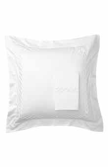 MELANGE HOME Embroidered Rope 600 Thread Count 100% Cotton 26" Square Pillow Sham
