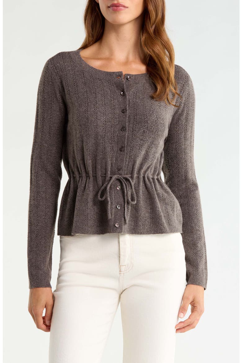 Cloud Soft Babydoll Cardigan, Main, color, HOT FUDGE HEATHER