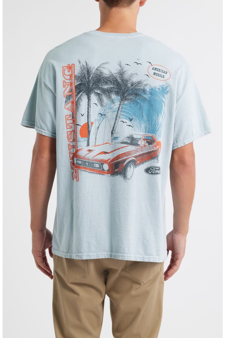 Ford Mustang Logo Graphic T-Shirt, Alternate, color, LIGHT BLUE