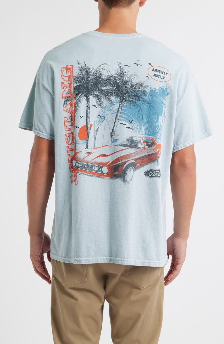 Merch Traffic Ford Mustang Logo Graphic T-Shirt, Alternate, color, Light Blue