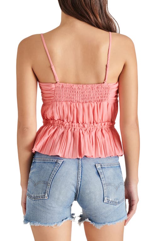 Steve Madden Solange Ruched Peplum Camisole In Peach Romance