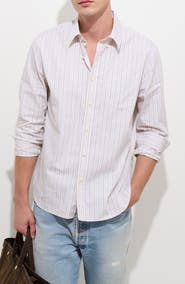 Alex Mill Striped Cotton Poplin Button Down Shirt