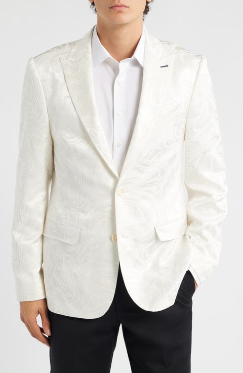 Ivory Stretch Jacquard Dinner Jacket