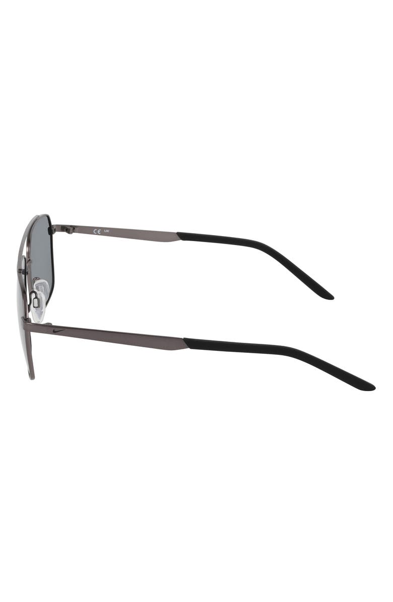 Nike Traveler Strike 58mm Polarized Rectangular Sunglasses, Alternate, color, Satin Gunmetal / Polar Grey