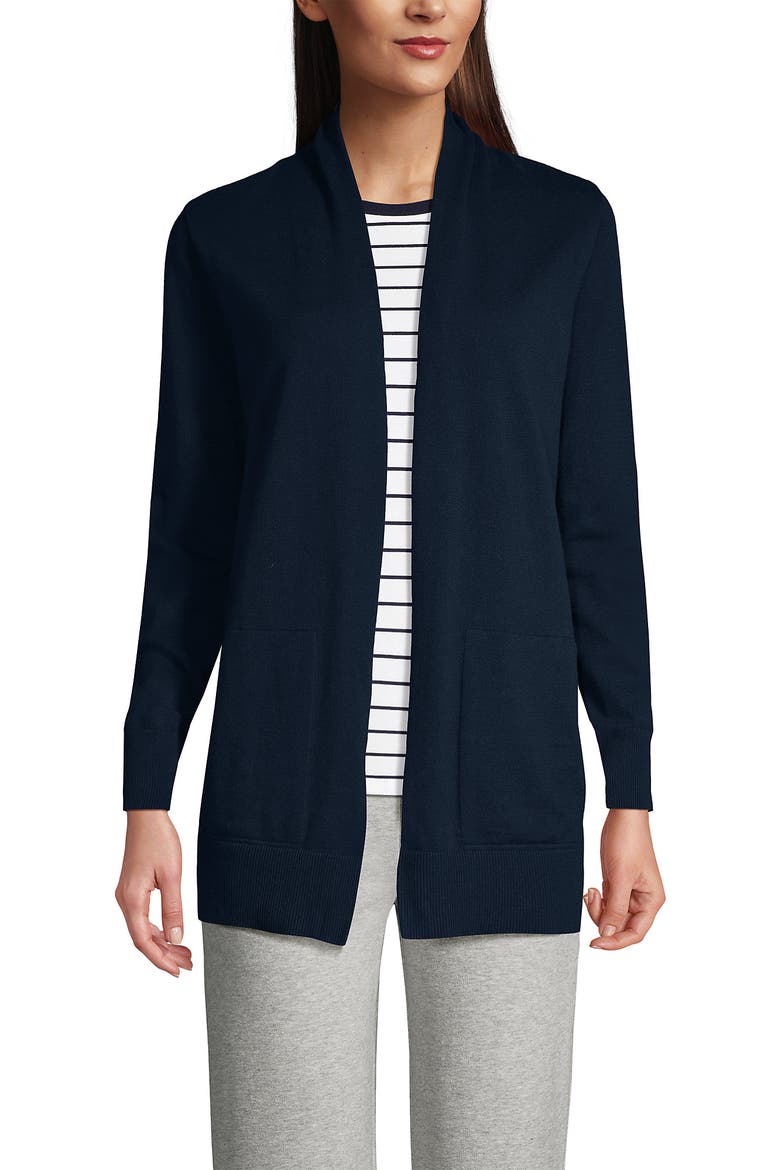 Long Sleeve Open Long Cardigan Sweater, Alternate, color, Radiant Navy