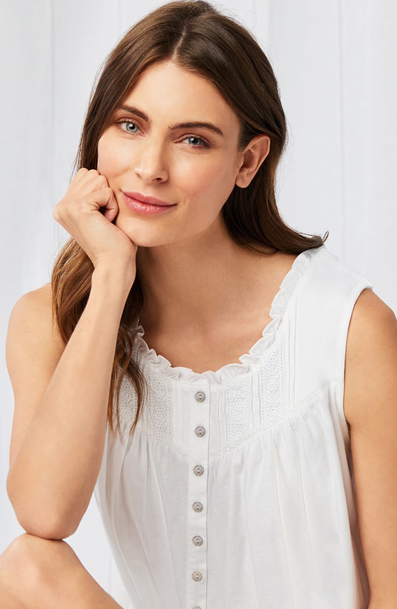 Eileen West Organic Cotton Maternity/Nursing Chemise, Baby Romper, Baby Hat & Swaddle Gift Set, Alternate, color,