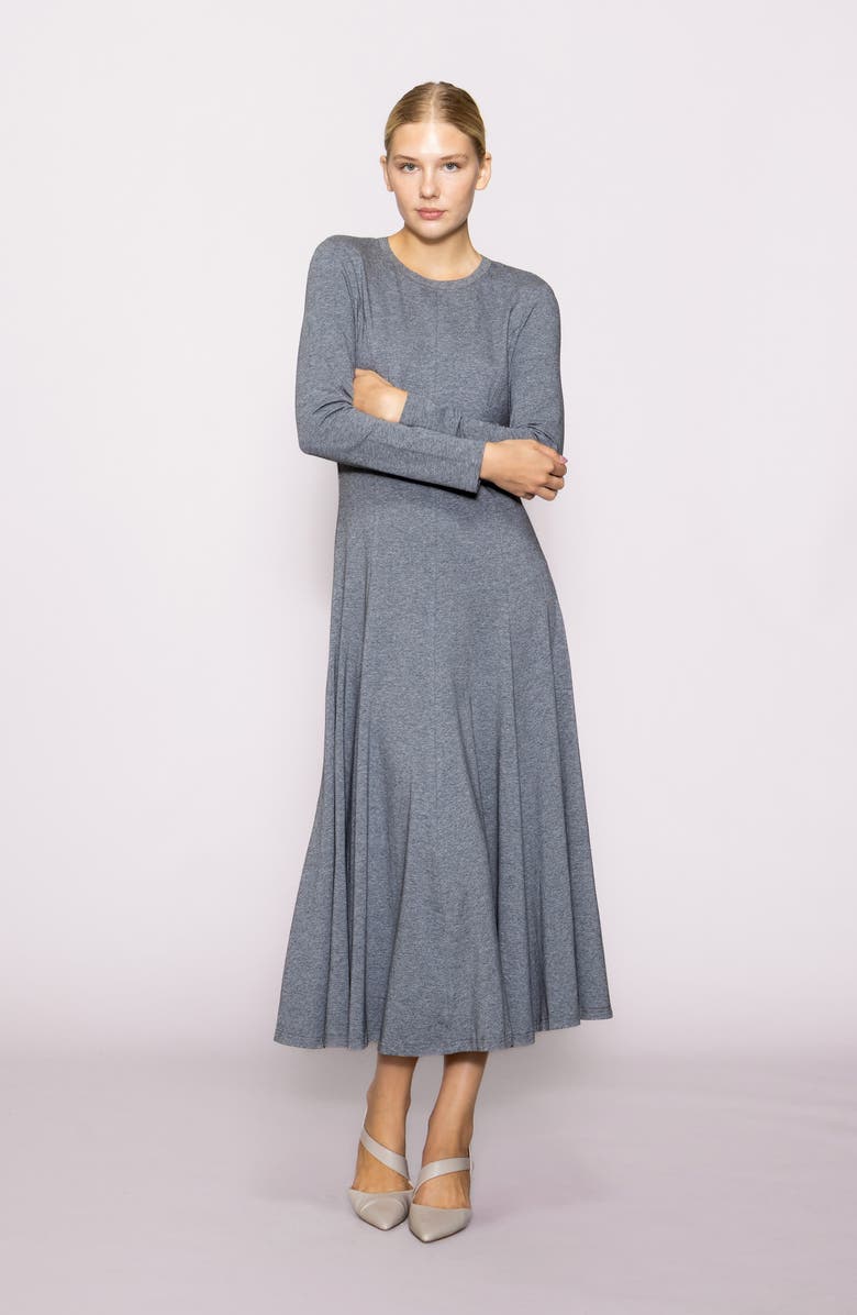 MELLODAY Seam Long Sleeve Knit Maxi Dress, Alternate, color, Grey