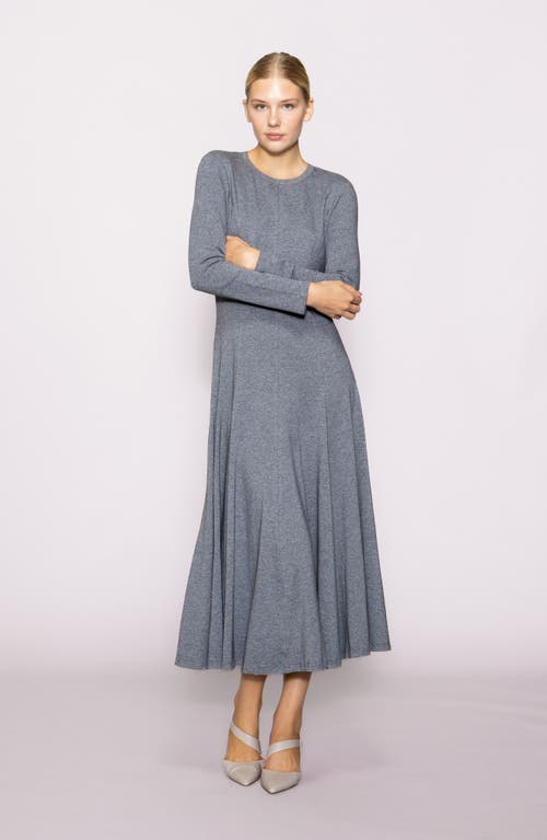 Melloday Seam Long Sleeve Knit Maxi Dress In Gray