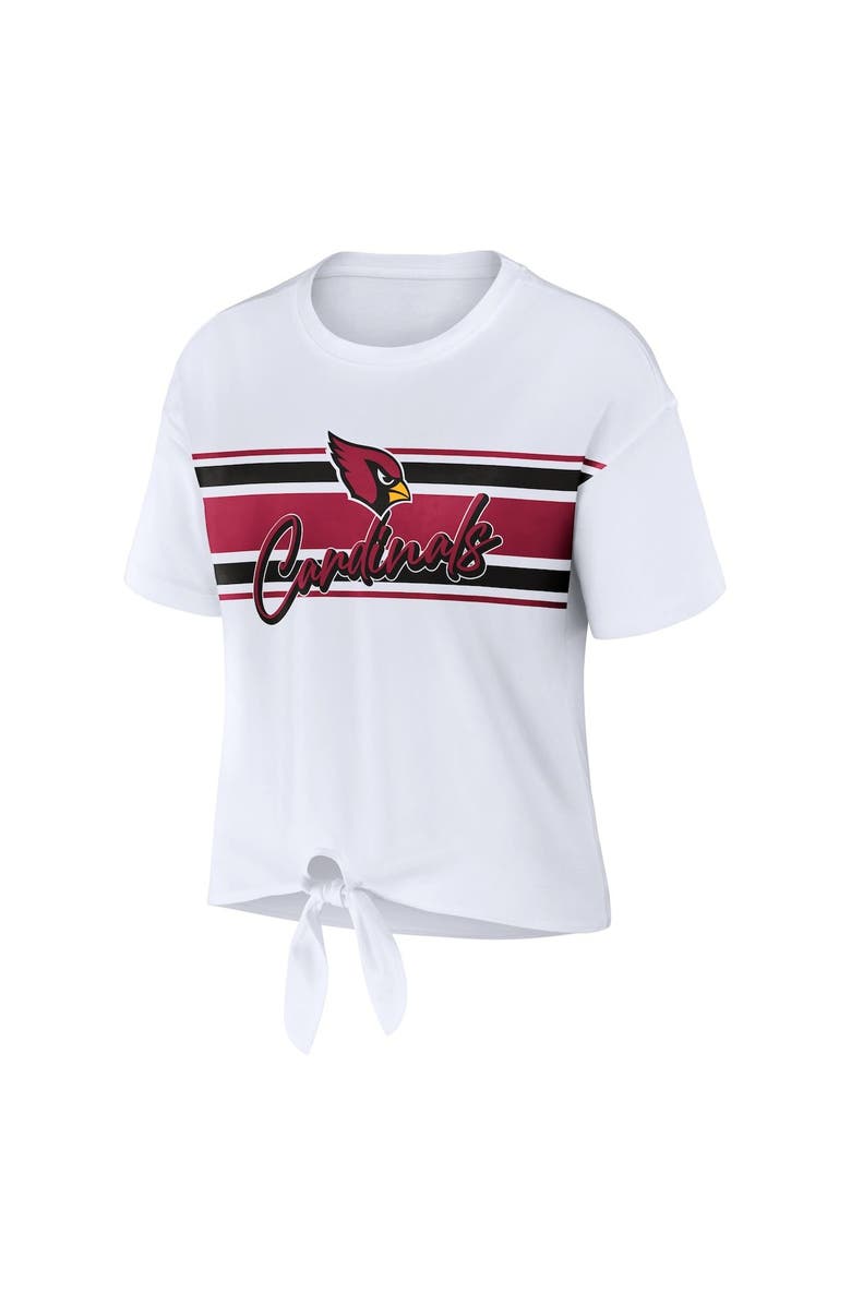WEAR by Erin Andrews Women's WEAR by Erin Andrews White Arizona Cardinals Front Tie Retro T-Shirt, Alternate, color, White