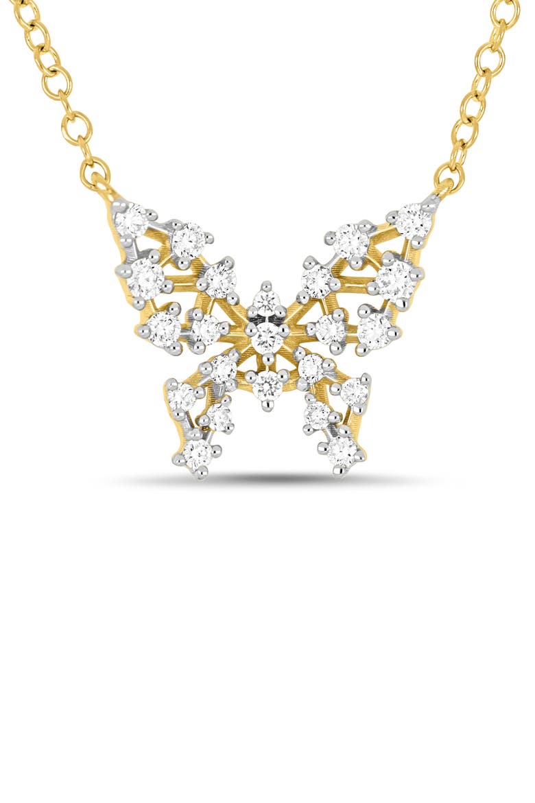 Getty 18k Gold Diamond Butterfly Pendant Necklace, Alternate, color, 18K YELLOW GOLD