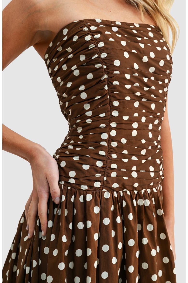 nordstrom brown polka dot dress Donna Karan New York Women's Polka-Dot Belted A-Line Dress - Russet Light Canvas