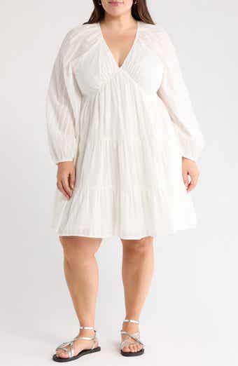 Treasure & Bond Tiered Long Sleeve Babydoll Dress