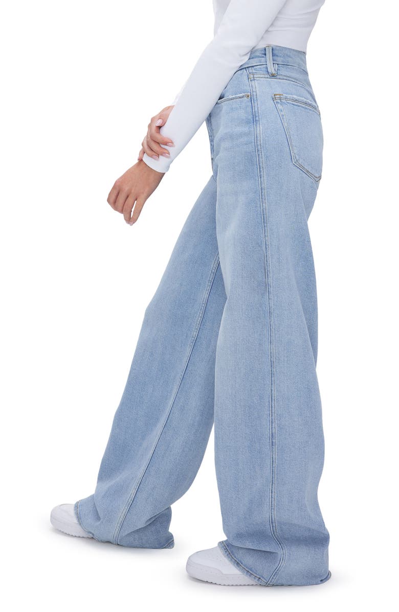 Good American Good Skate Wide Leg Jeans, Alternate, color, Indigo634