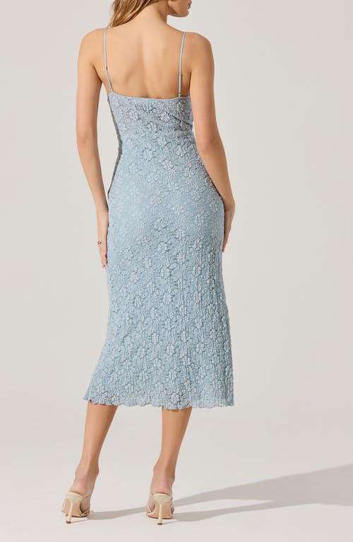 Astr The Label Floral Lace Knit Dress In Dusty Blue