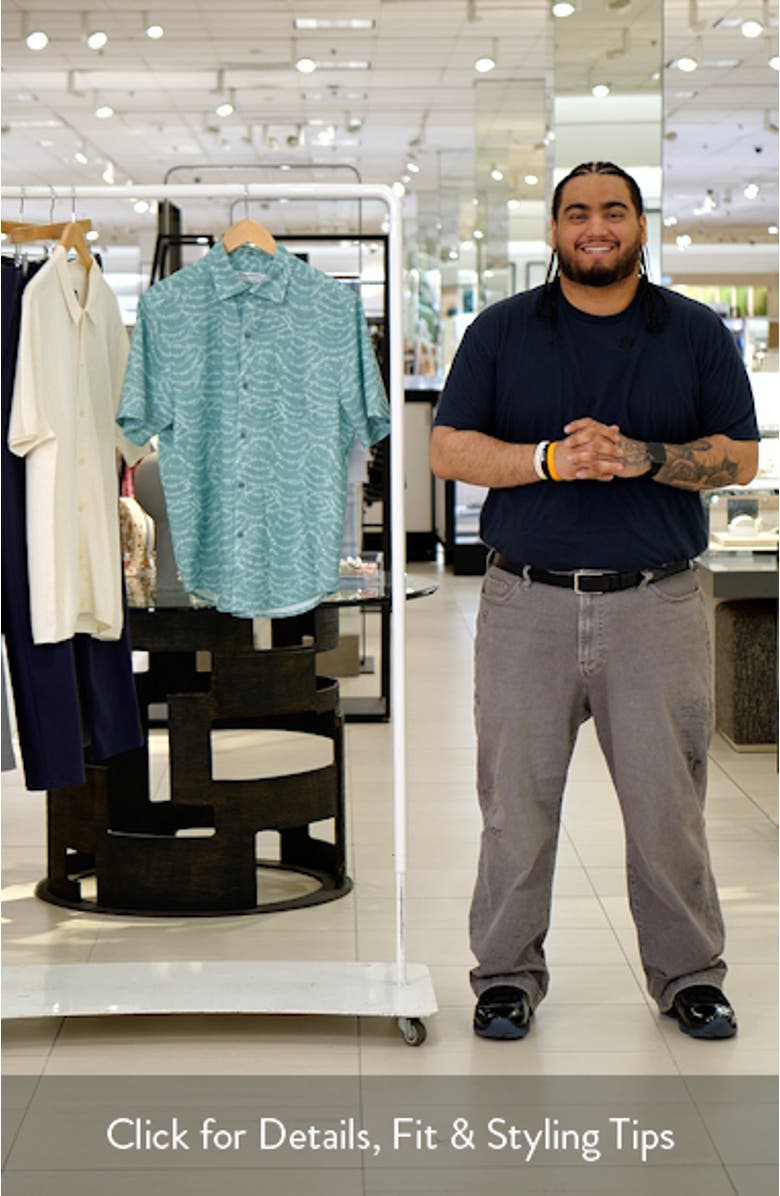 Bahama Coast Tidal Mist IslandZone<sup>®</sup> Short Sleeve Button-Up Shirt, sales video thumbnail