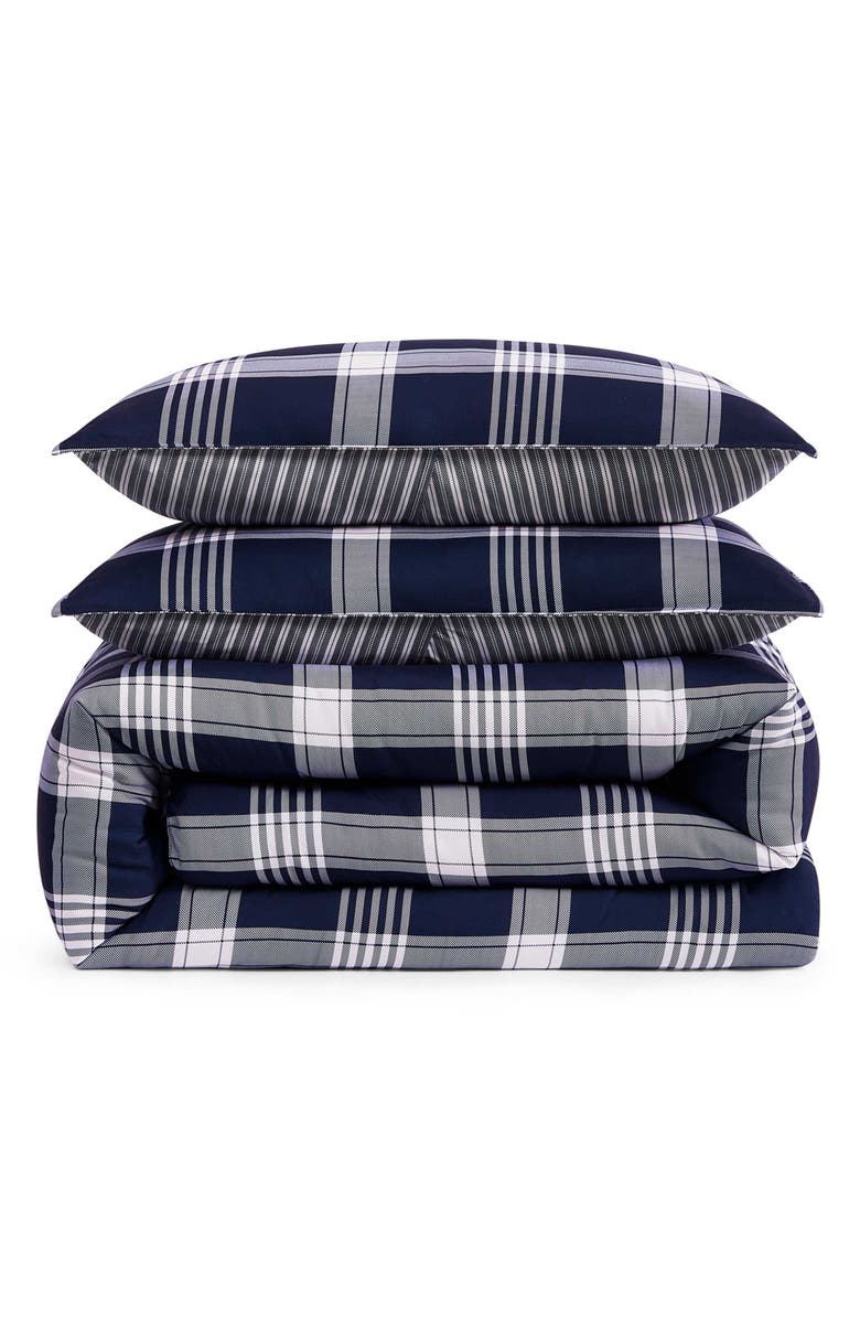 Tommy Hilfiger Huntington Plaid Comforter & Shams Set, Main, color, Navy Blue