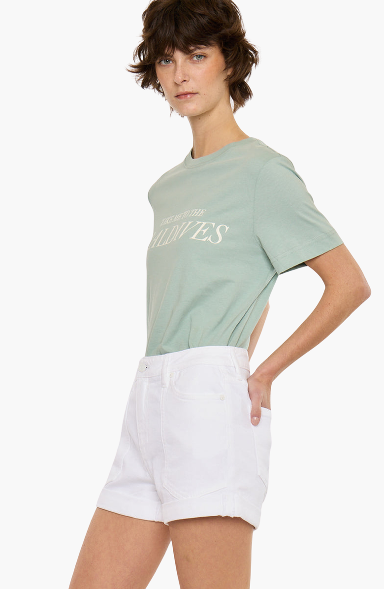 KanCan Clara High Rise Mom Cargo Shorts, Alternate, color, White