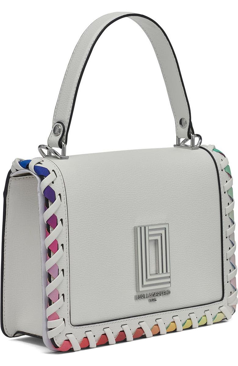 KARL LAGERFELD PARIS Simone Front Flap Crossbody, Alternate, color, Winter White Multi